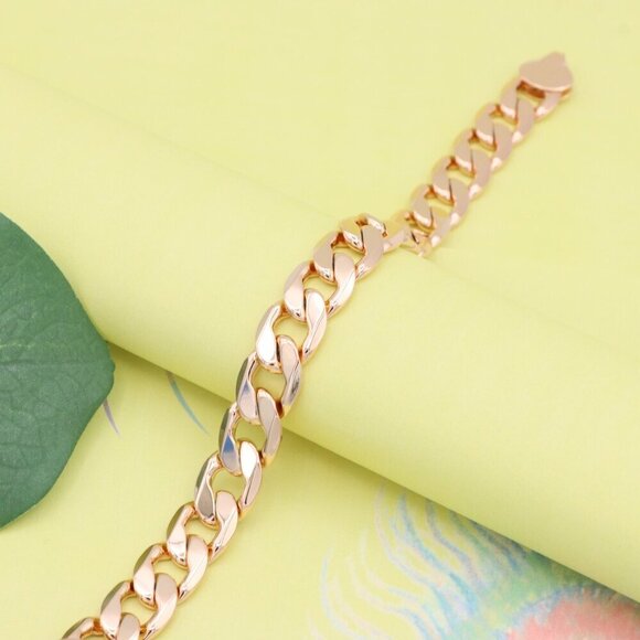 "Bold Rose Gold Chunky Link Bracelet in High-Quality Brass Finish, XPBL1151 - Picture 1 of 12